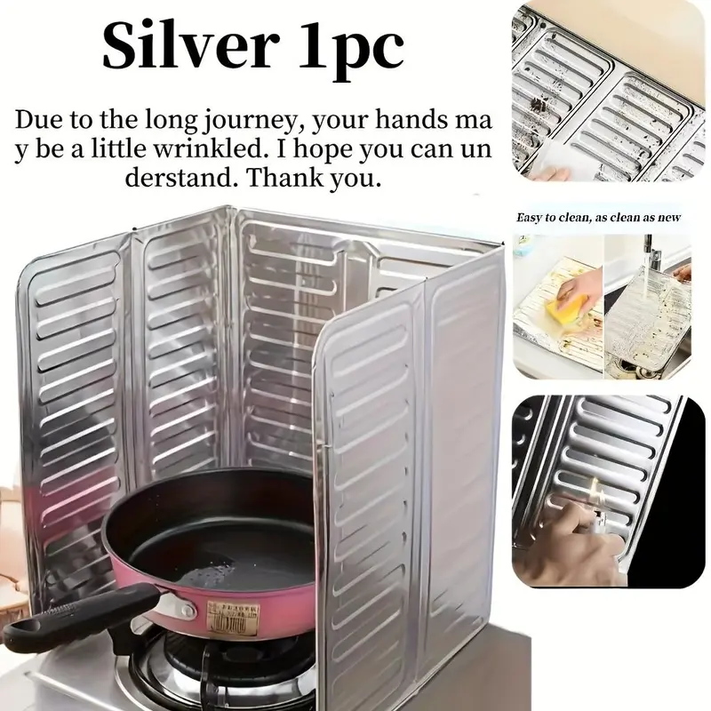 Kitchen Stove Splash Guard, 1 Count Foldable Non Stick Heat-resistant Splash Guard, Stove Top Protector, Home Care Supplies 5