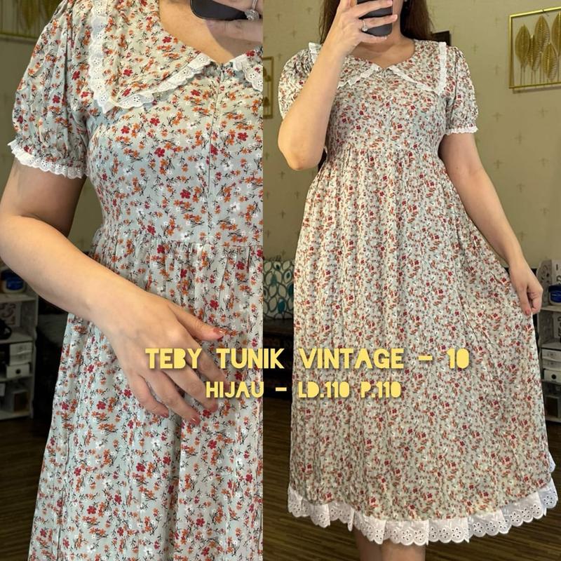 Tunik Midi Rayon Viscose Motif Vintage by Teby 6