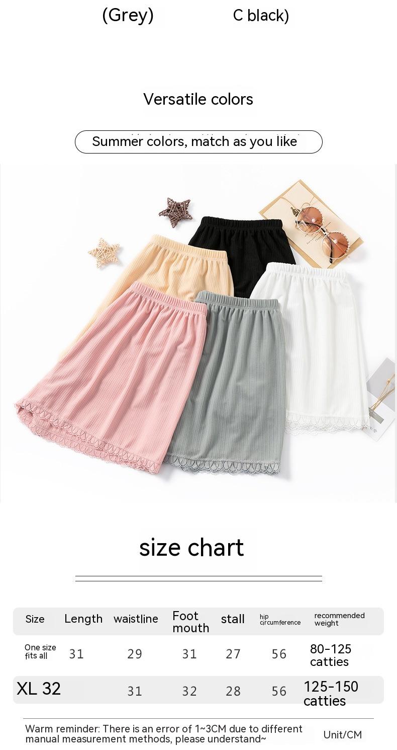 Product Introduction of [Golden PotatoWomen's Wear] Loose Ice Silk Safety Pants Women's Large Size Anti-Exposure Can Be Worn outside Thin Base Shorts Lace High Waist Safety Pants Women Womenswear Panty Lingerie Comfort Basic Minimalist 2