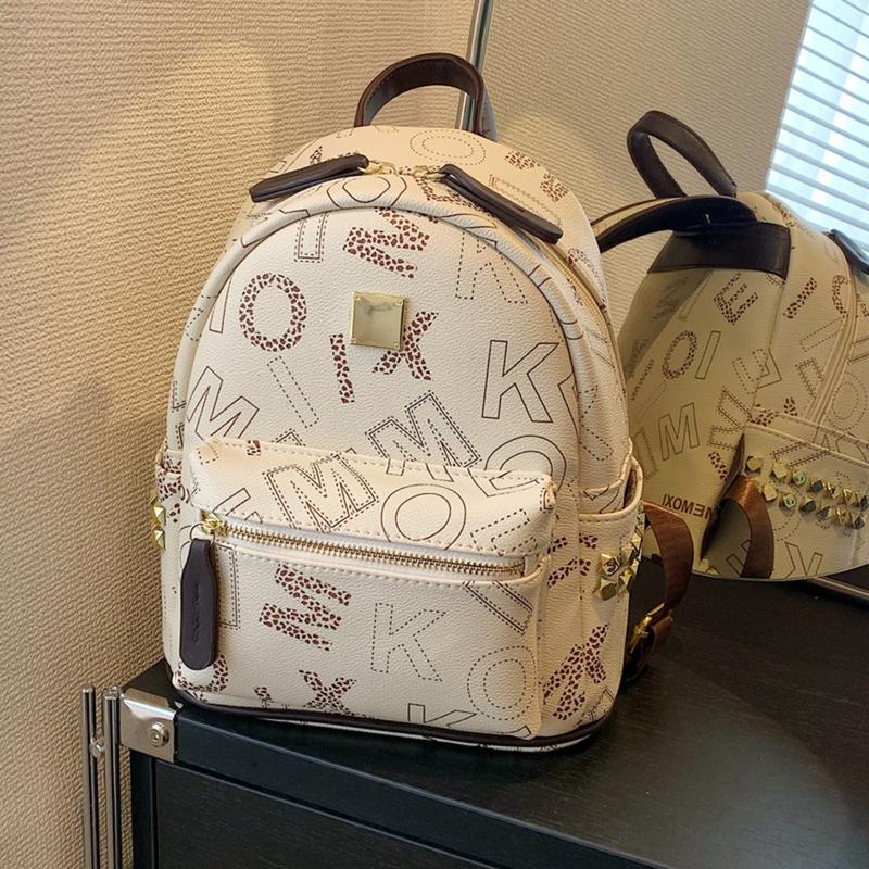 Ba lô đi học balo đi chơi nam nữ trơn basic sz40 chống thấm da gạo in chữ K329