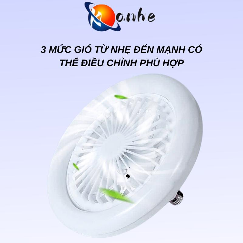  Quạt đèn trần LED 3 nhiệt độ màu điều khiển từ xa 30W đui đèn E27 phòng khách phòng ngủ 