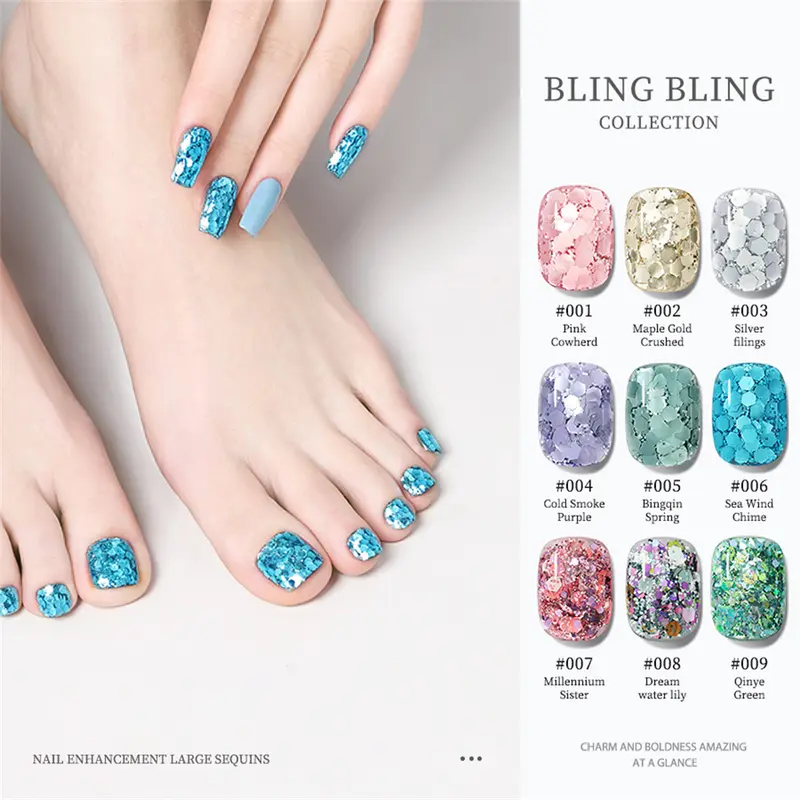 Sơn móng tay Gel, XEIJAYI, keo móng chân, sequins bạc mới, cho móng tay trắng, đèn Flash Pop, màu phổ biến, nghệ thuật móng tay, đặc biệt, lâu dài, COD 2024 Honghush, [Thanh Toán Khi Nhận Hàng] 3