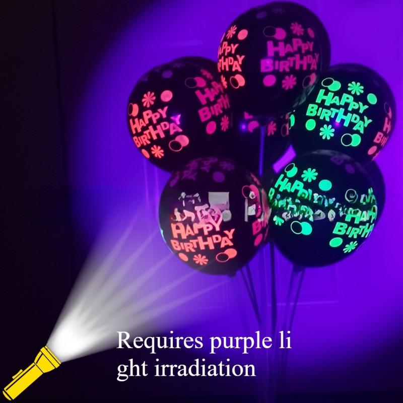 Product Introduction of Fluorescent Balloon Luminous Wave Dot Neon Balloon Party Decoration Candy Dot Halloween Transparent Set Balloon 1