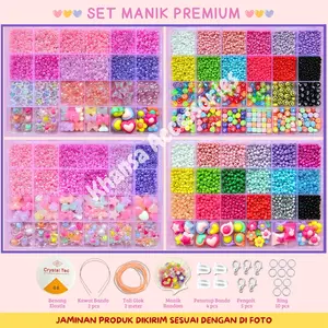DIY Manik Manik Set Lengkap Gelang Aesthetic - DIY Craft Kit Manik Manik Pasir - Meronce Manik Manik Set - Mainan Edukasi Anak Perempuan - SM017