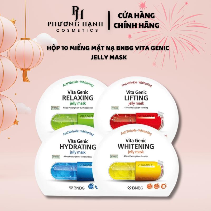 [KOL] Mặt Nạ BNBG Vita Genic Jelly Mask 30g Hộp 10 Miếng Chăm Sóc Da Mặt