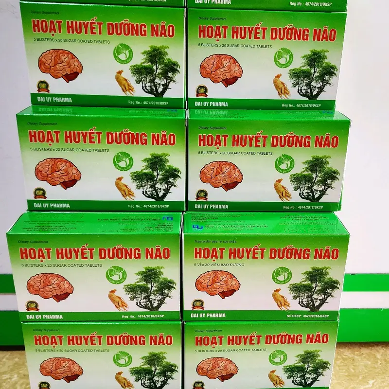 Combo 5 hộp hoạt huyết dùng cho người bị nhức đầu, hoa mắt, chóng mặt, mất ngủ - Hộp 5 vỉ 100 viên bao đường hoạt  huyết  dưỡng  não 4