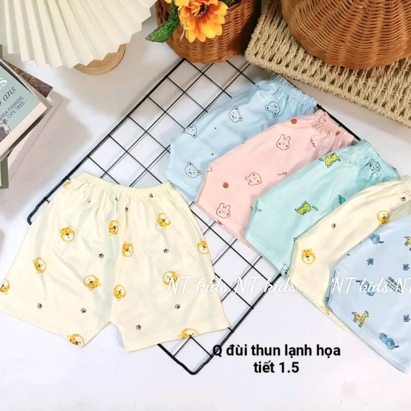 Quần đùi thun lạnh Cute cho bé trai bé gái 2