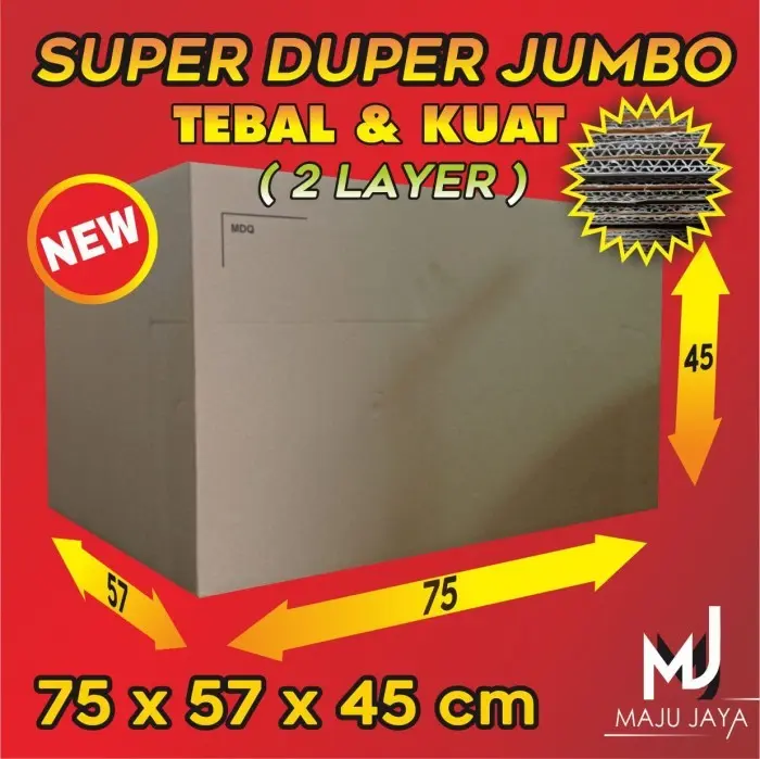 Kardus Packing Pindahan Jumbo Besar Packaging Dus Tebal Box Pengiriman Kotak Penyimpanan 1ply 2ply Baru 2 layer 1 layer 2 ply 1 ply Super Karton Kemasan Murah Dynaplast Polos Paking Barang Kantor Arsip Kuat 60x40x40 Keras Single Double Wall J01
