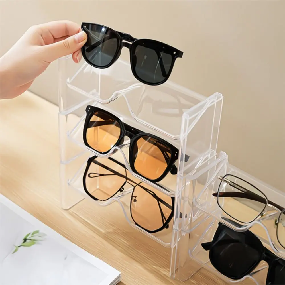 2Pcs Portable Transparent Sunglasses Show Rack Space Saving Plastic ...