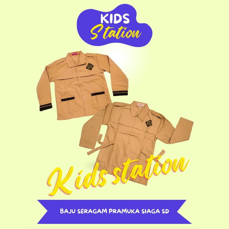 Baju Pramuka Siaga dan Penggalang Lengan Panjang SD Kelas 1 2 3 4 5 6 dan 7 8 9 10 11 12 Atasan SEragam Sekolah SD MI Bahan Katun Oxford 0