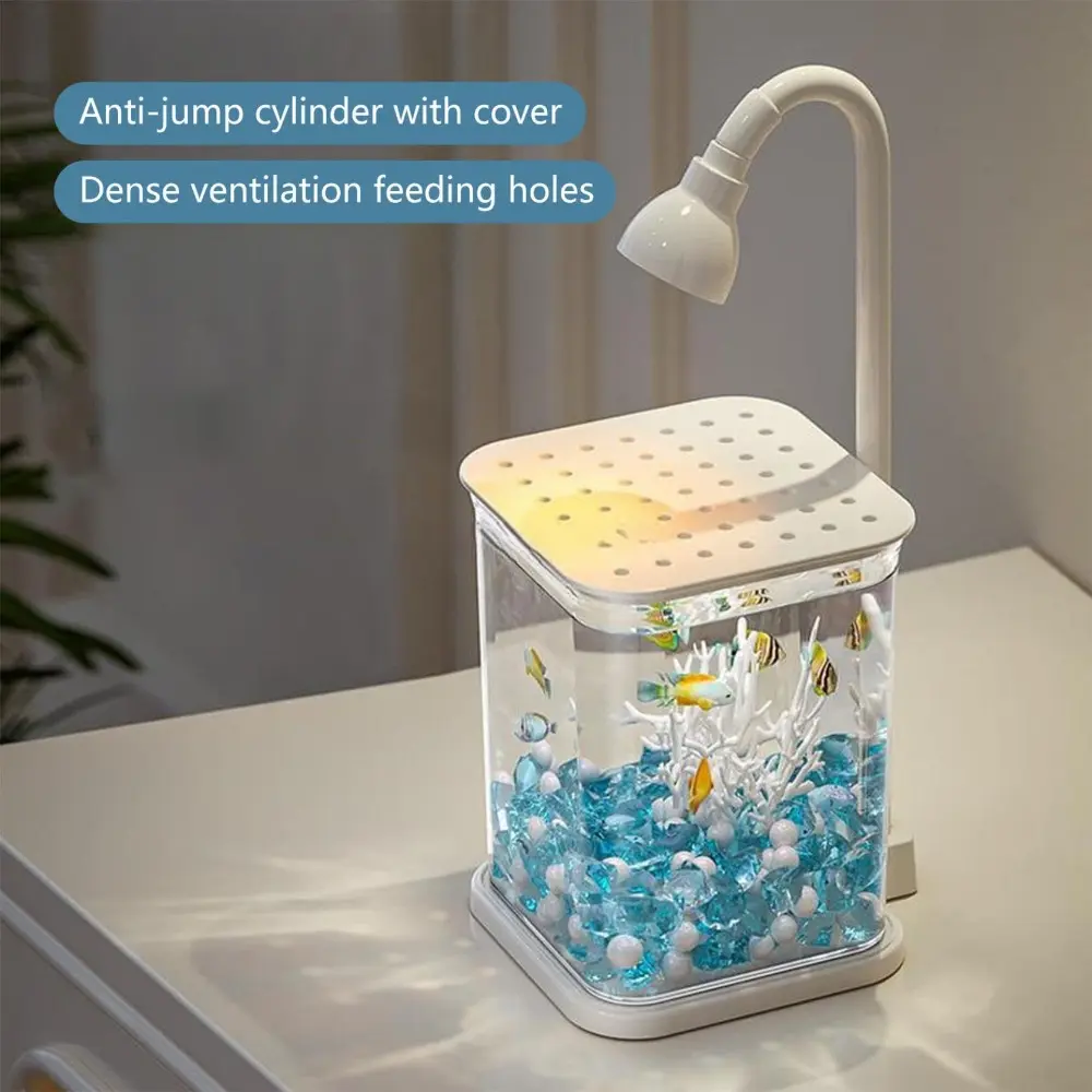 thingin High Quality Acrylic Landscape Fish Tank Feed Hole High Transparency Ecological Bottle Desktop Aquarium Decorative Ornaments