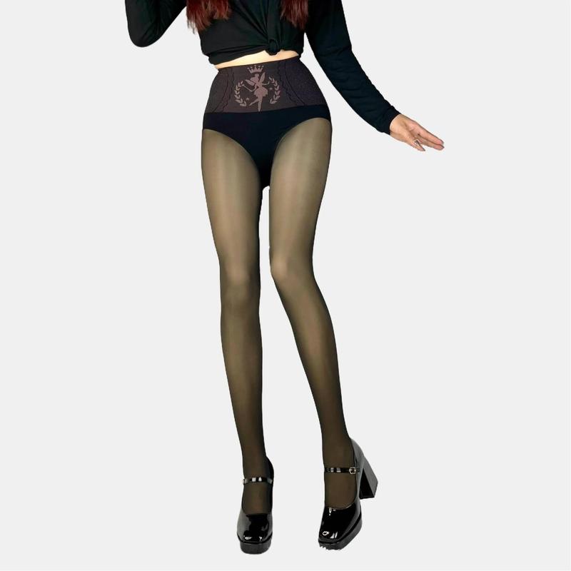 Quần tất hình cô tiên thấu da trong suốt cho nữ, chất vải dai mịn chống xước, lót nỉ nhung mềm mại, cạp cao gen bụng gọn gàng.