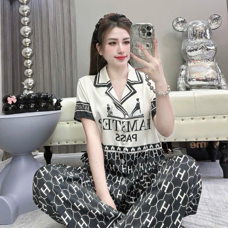 (40-58kg) Đồ Bộ pijama LỤA LATIN chữ H mac tom, tay ngắn và tay dài, quần có túi ( có lip bên nik chính) 4