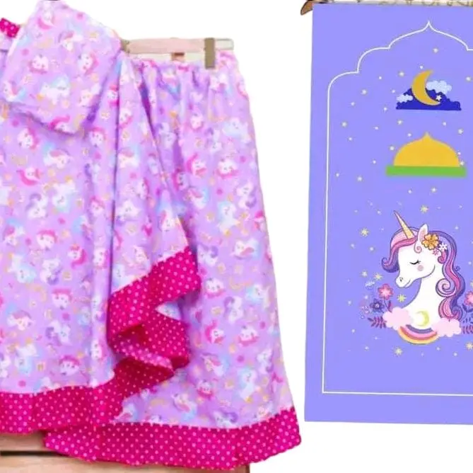 Mukena dan sajadah anak perempuan karakter usia 2-9th terbaru 2023 Katun Muslim Motif 3