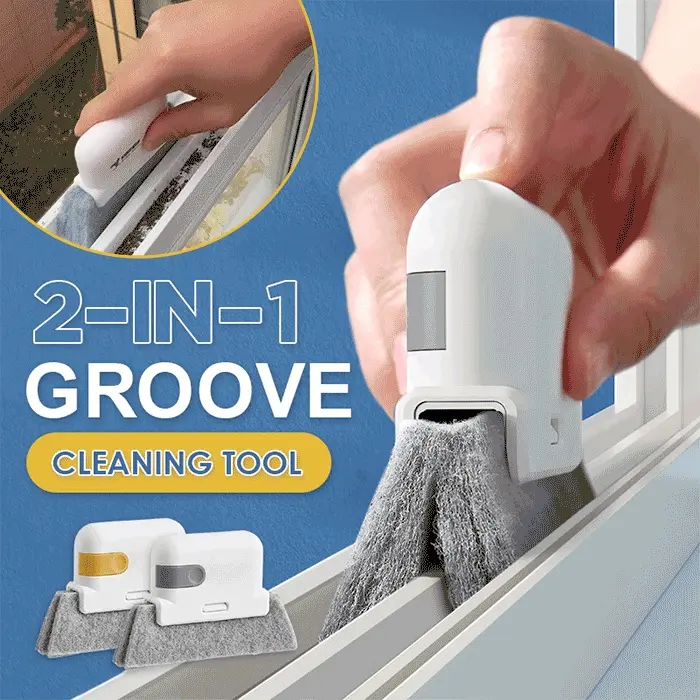 2-in-1 Groove Cleaning Tool Creative Window Groove Cleaning Cloth Window Cleaning Brush Windows Slot Cleaner Brush Comfortable Pad