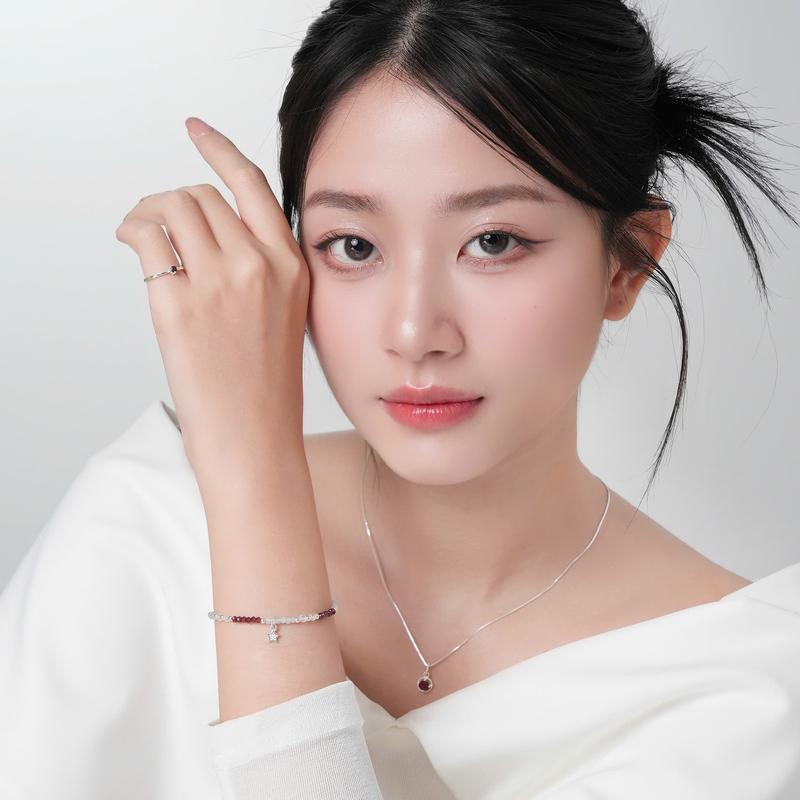 Product Introduction of Vòng tay bạc S925 mix đá phong thuỷ cắt giác, lắc tay bạc nữ đá năng lượng tự nhiên phối charm bạc ngôi sao An Gem quà tặng sinh nhật giáng sinh Noel Tết Valentine[TẶNG CHỈ ĐỎ] 8