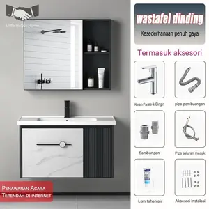 westafel kamar mandi minimalis（50CM）wastafel kamar mandi set cuci tangan wastafel kabinet wastafel dinding lemari kamar mandi lemari meja wastafel aesthetic wastafel set kamar mandi wastafel kamar mandi kecil