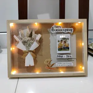CUSTOM KADO PIGURA 3D 6R FLOWER IN FRAME KADO ULANG TAHUN/ KADO WISUDA/ KADO NIKAH/ KADO WEDDING/ KADO GRADUATION/ KADO BIRTHDAY/ KADO PERPISAHAN/ KENANG-KENANGAN UK 15X20 CM DESAIN AESTHETIC digital photo frame wall
