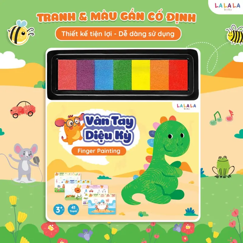 Bộ Tranh Tô Màu Vân Tay Cho Bé - Vân Tay Diệu Kỳ Finger Painting Kèm Màu Vân Tay - Lalala Baby 2