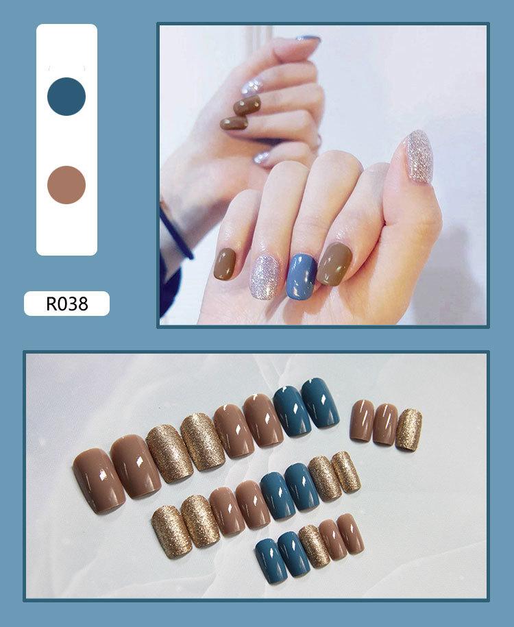 Product Introduction of Fake Nails Finished Stickers Cute Nail Stickers Wearable Nail Stickers Removable Fake Nail Pieces 24 Pieces 29