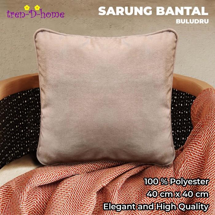 Tren-D-home - Sarung Bantal Kursi Sofa Ruang Tamu Polos Beludru 40 cm x 40 cm - NMs 1