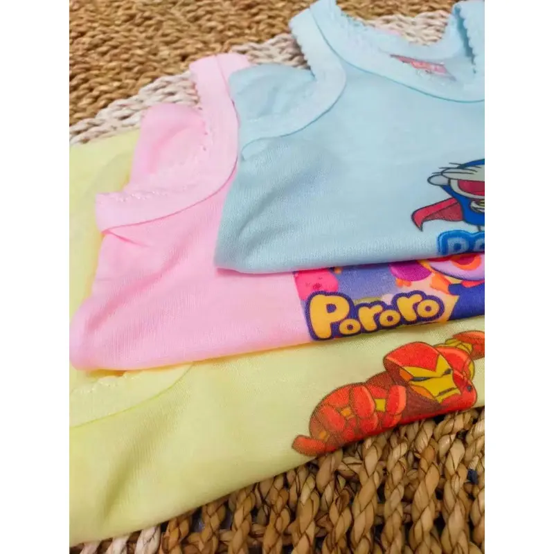 [ 3 & 6 PCS ] Singlet anak laki-laki dan perempuan motif gambar / Kaos dalam anak polos karakter Fashion 7
