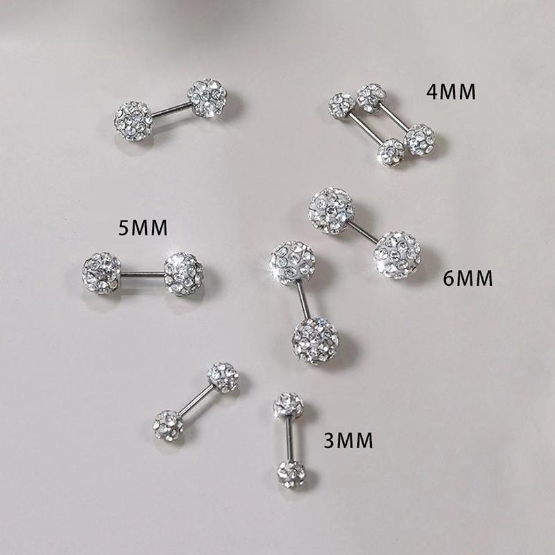 Bông Tai Đinh Tán Bóng Tròn, Thời Trang, Unisex, Dành Cho Phụ Nữ Và Nam Giới, Được Làm Bằng Thép Titan Phụ Kiện Sáng Bóng 7