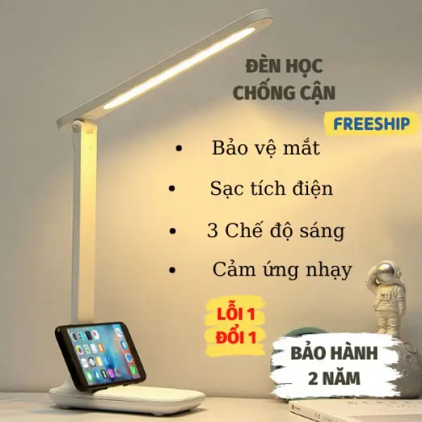 🌻🌻🌻Đèn bàn học chống cận tích điện sạc USB, Đèn Học Để Bàn, Đèn Học Gấp Gọn LED Cao Cấp, Cảm Ứng Tích Điện Thông Minh