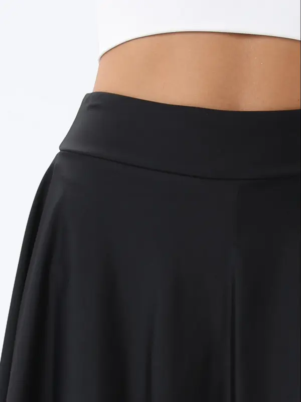 Women's Solid High Waist Swim Skirt, Casual Plain Swim Bottoms for Summer, Ladies Swimwear for Beach Holiday Vacation 6