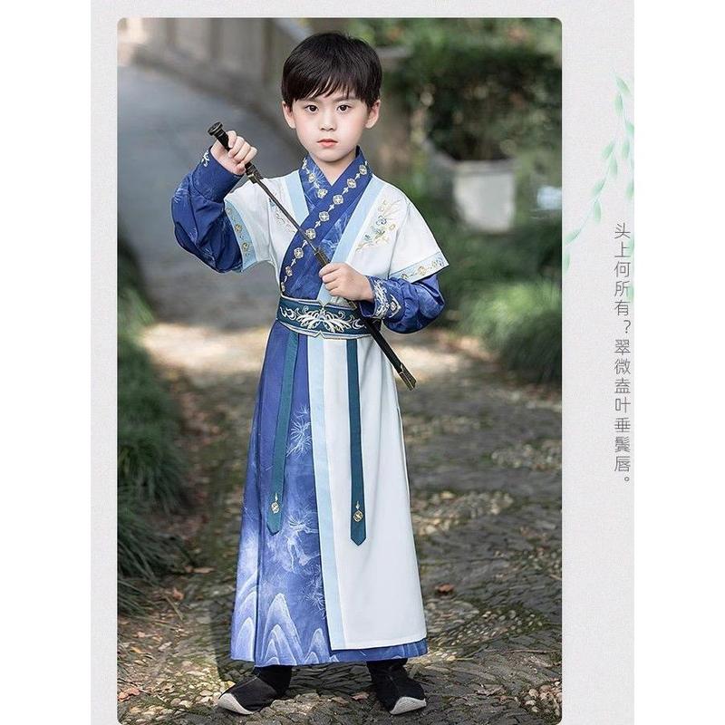 2024 New Children's Hanfu Performance Costume for Boys, Tang Suit, Chinese Style, Spring and Summer 1