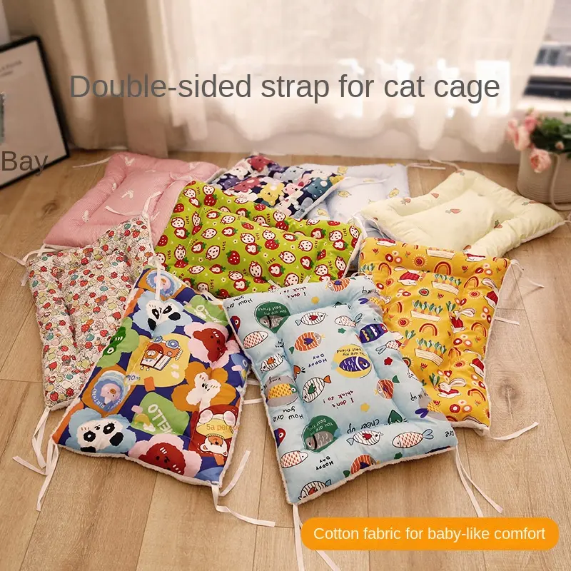 Pet Mat Cat Cage Platform Sleeping Pad Cotton Mat Double-Sided Fixed Dog Warm Thickened Sleeping Cotton
