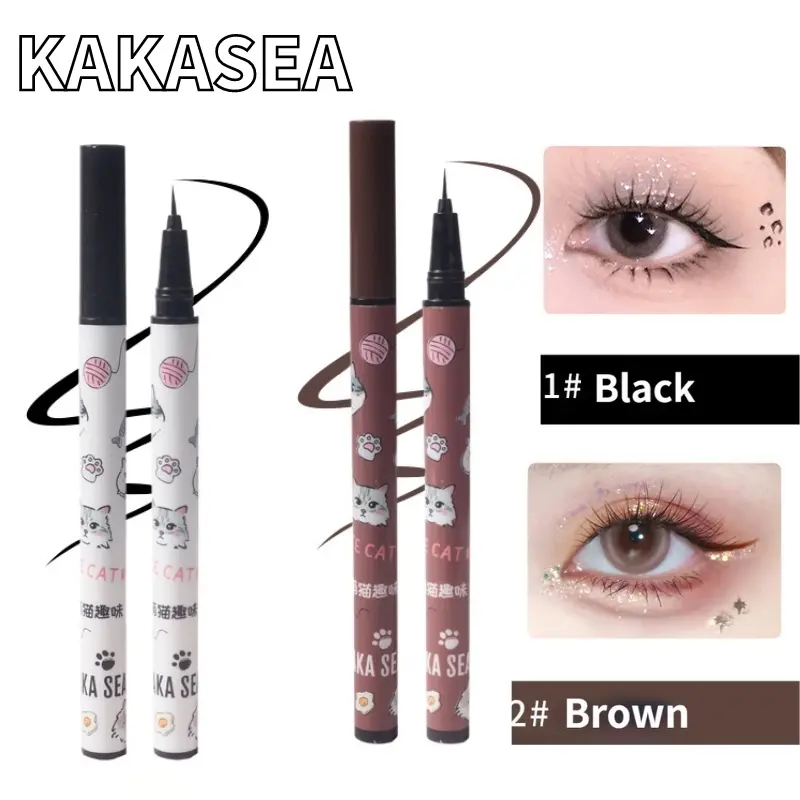 KAKASEA Eyeliner Lying Silkworm Pen Superfine Smooth Eyeliner Natural Waterproof, Sweatproof, No Smudge, Long-lasting Quick-drying Eye Makeup for Beginners