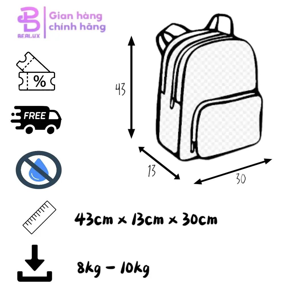 [BEST SELLER] Balo thời trang Bealux Form Hàn Quốc vải trơn, mềm, trống thấm, chất lượng cao - trơn Đeo Vai Backpack, size 30x40x13cm | BigBuy360 - bigbuy360.vn