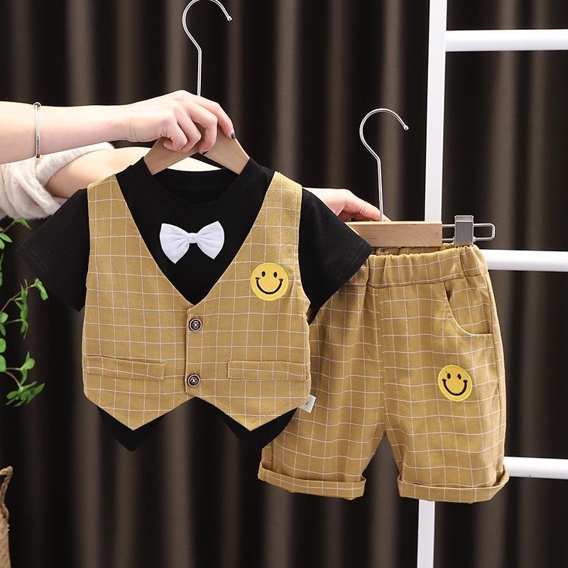 set bộ công tử áo+ quần cho bé trai hot nhất phong cách hàn quốc chất cototn