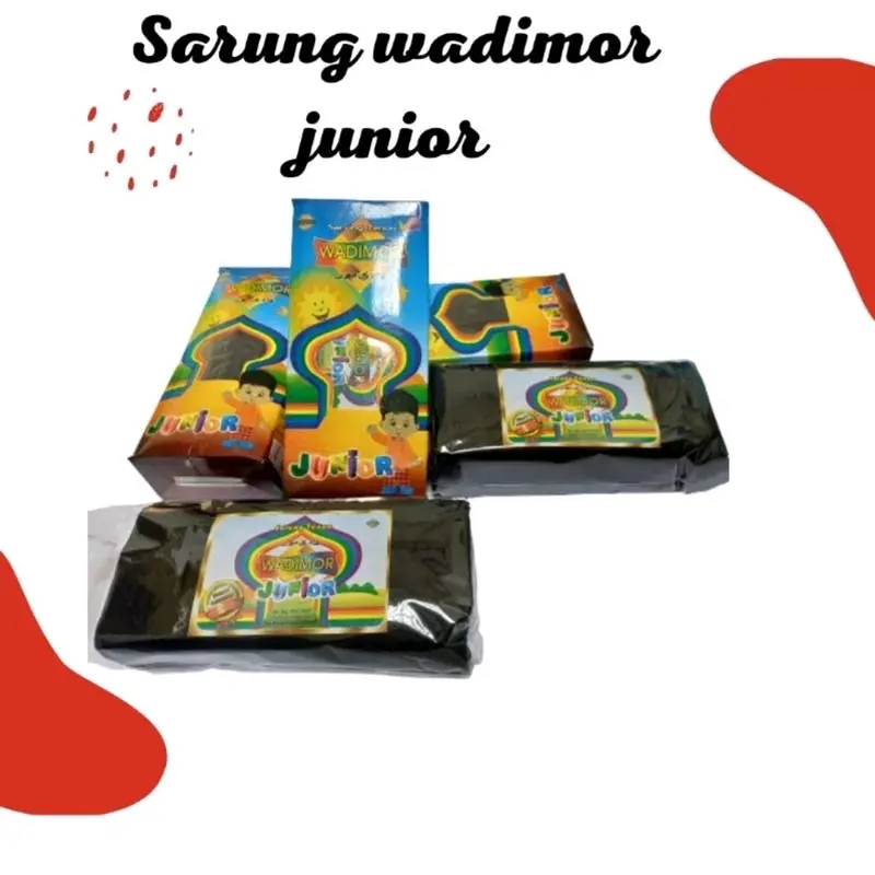 Sarung tenun wadimor hitam putih polos n tumpal garis tumpal kembang dewasa n anak n random Muslim Kain Lembut Nyaman 7