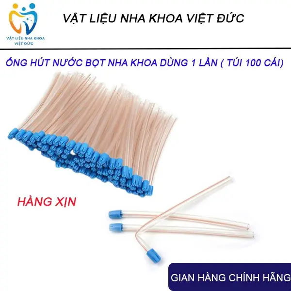 Ống Hút Nước Bọt (100 Cái/ Gói) Dùng Trong Nha Khoa dễ uốn cong, giữ form ổn định, Vật liệu nha khoa