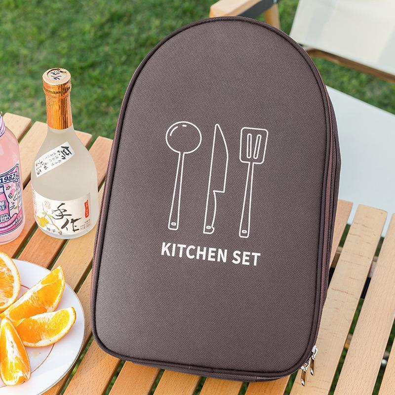 Outdoor Camping Portable Cookware Storage Bag, 1 Count Large Capacity Cooking Utensil Organizer, Kitchen Organizer without Cooking Utensil for Outdoor Travel BBQ 3