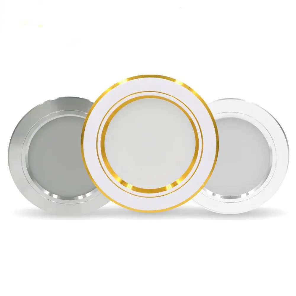 5W 9W 12W 15W 18W Led Panel Light Gold/Silver/White Body Ceiling Lamp Led Downlight 220V Led Light Cold Warm White Lighting Round Recessed Spot Light/Multicolor