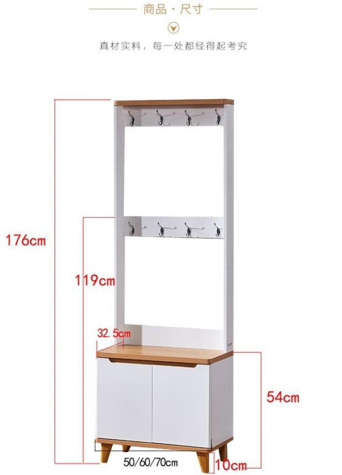 Product Introduction of 【SG Sales】Door shoe cabinet  Nordic solid wood simple modern hall cabinet  partition cabinet  storage cabinet hanger coat cabinet 1