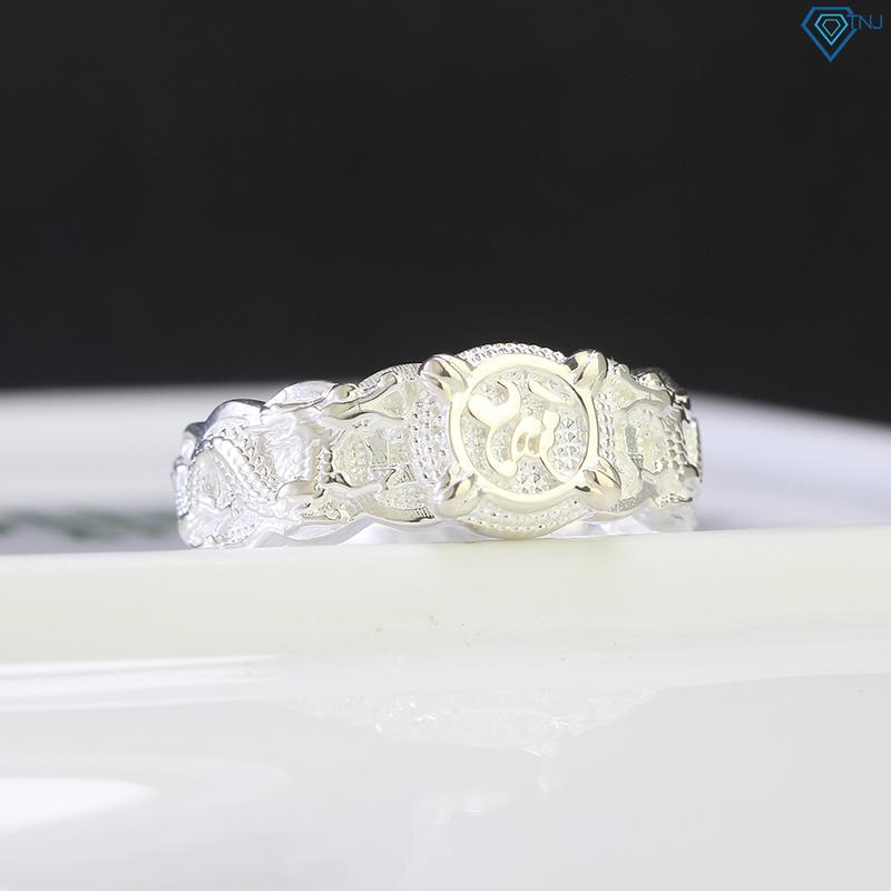 Nhẫn nam bạc TNJ chữ Tài song long hình rồng NNA0626