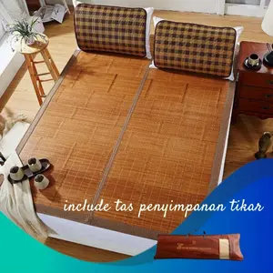TIKAR BAMBU LIPAT MOTIF IMPORT KUALITAS PREMIUM 180x200cm MATRAS PENYEJUK ALAS TIDUR