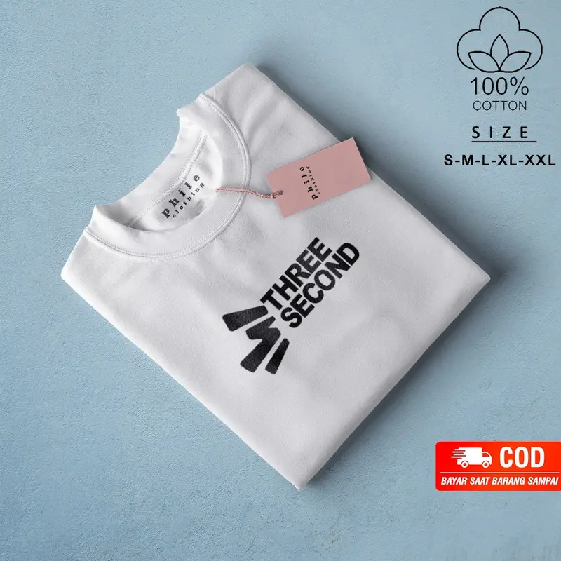 PROMO!!! Kaos Lengan pendek Original 3SECOND HITAM/Kaos lengan pendek katun 100% (bisa cod) 5