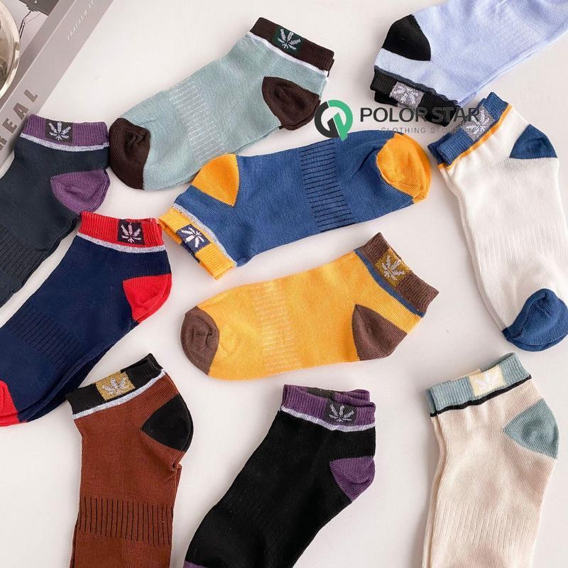 Kaus kaki bernapas berkualitas tinggi untuk olahraga dan mode dalam warna bisnis dengan desain daun maple - 10 pasang 2