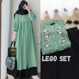 stelan midi dan rok plisket wanita terbaru 2025 kekinian viral lego set