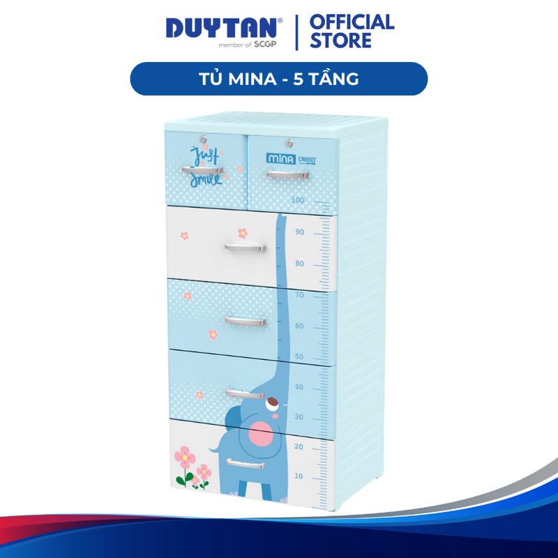 Tủ Mina 5 tầng DUY TÂN nhựa PP/ABS, 4 hộc lớn và 2 hộc nhỏ, tủ quần áo đa năng, tiện lợi, an toàn cho trẻ nhỏ