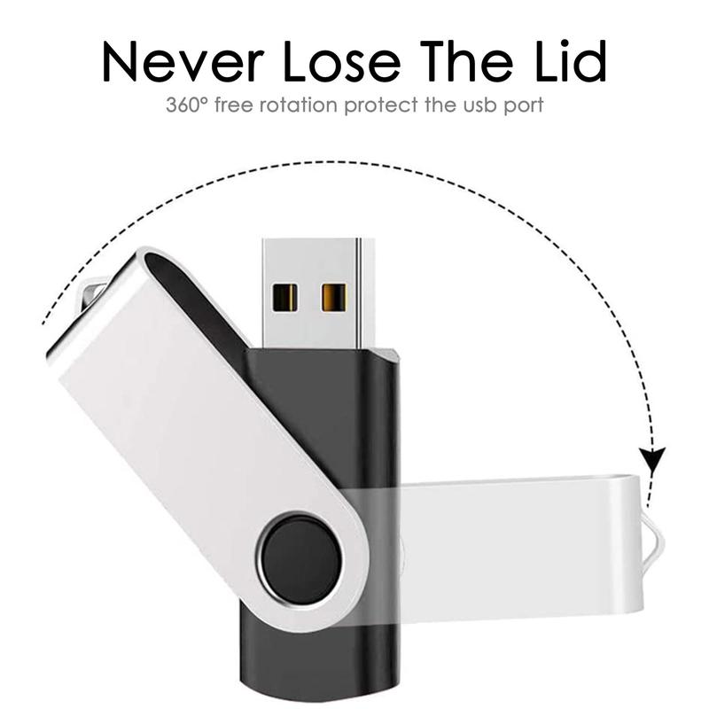 Product Introduction of Portable USB Flash Drive, 3 Counts USB 2.0 Flash Drive, Rotating Memory Stick, Jump Drive, Pen Drive, Compatible with Laptop, PC, MAC 3