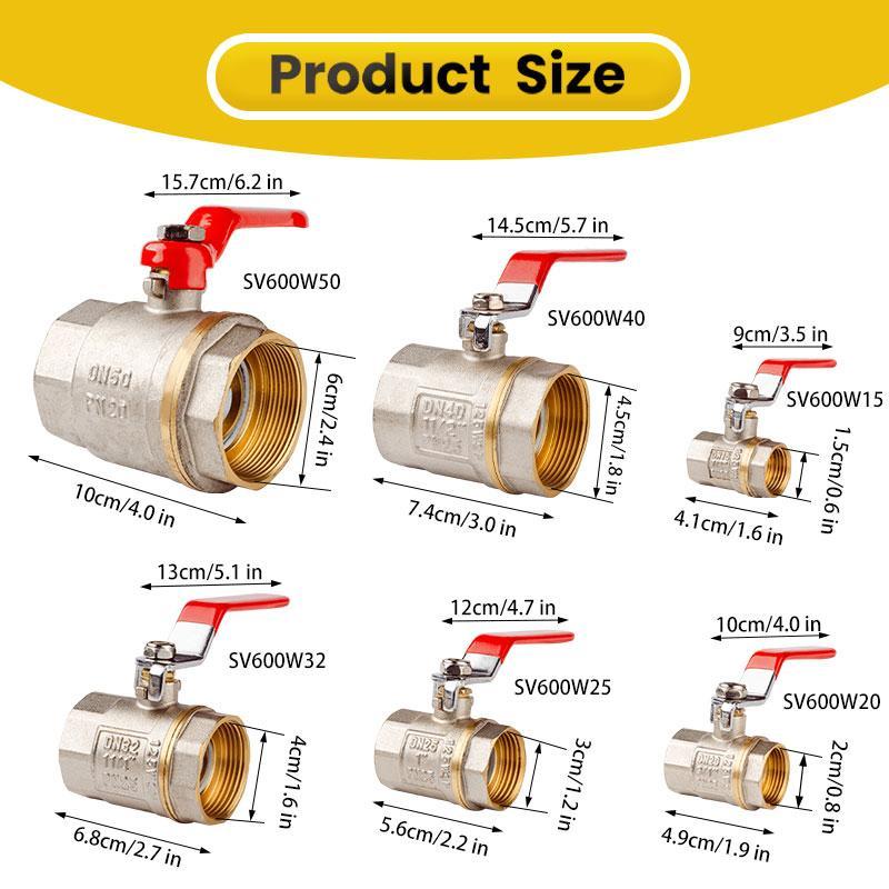 Brass Ball Valve, Manual Valve, Durable and Sturdy Copper Ball Valve, Water Heater Valve, Gas Valve, Plumbing Valve, Valves & Parts 1