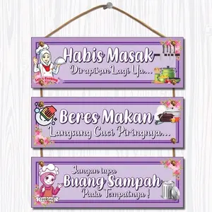 Dekorasi Dapur 3 Susun Gantung Tali Motif KTC/ Gantungan Dapur/ Hiasan Dapur/ Pajangan Dapur