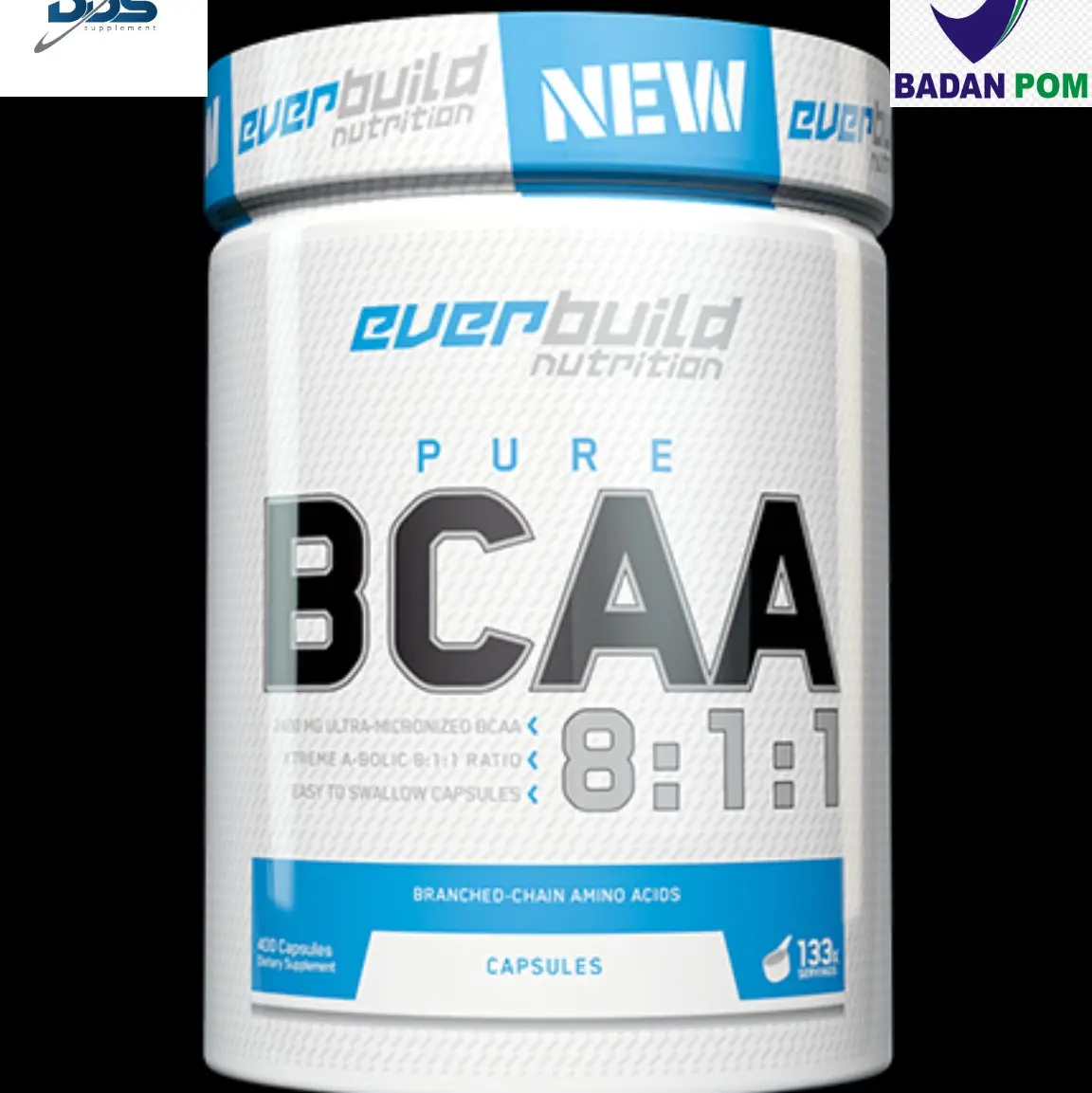 EVERBUILD NUTRITION PURE BCAA 8.1.1 800 mg 400 CAPSULE