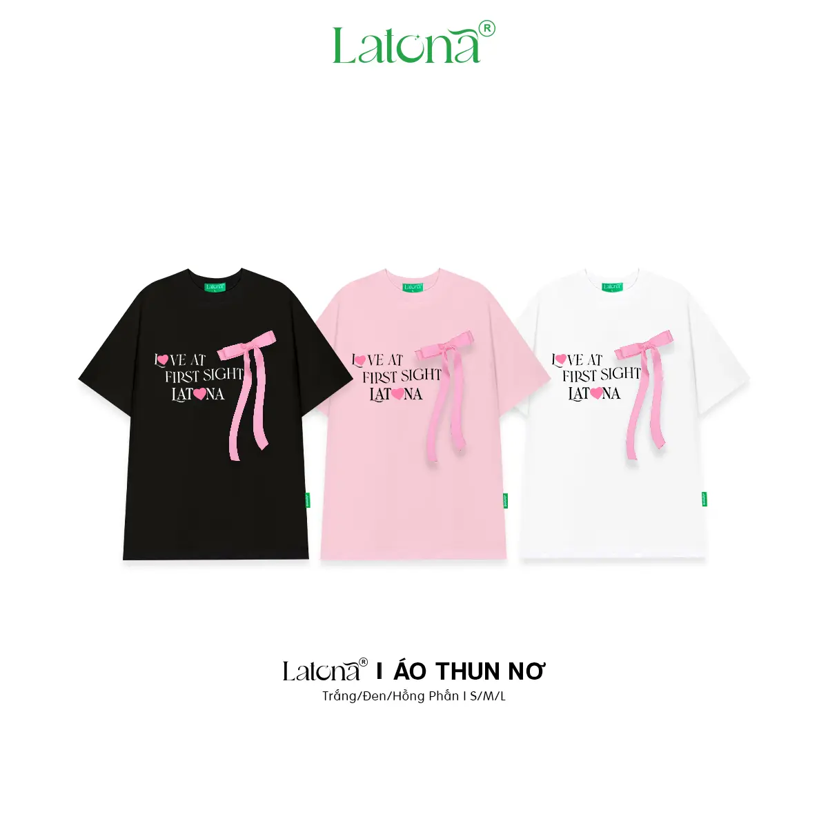 Áo thun Latona Love First Nơ 3 Màu – Áo Thun Nữ LocalBrand